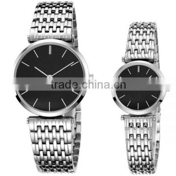 2015 popular relojes baratos por mayor high quality couple watch all steel