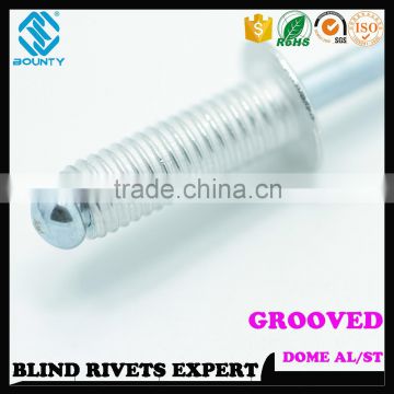 HIGH QUALITY FACTORY DOME HEAD ALUMINUM GROOVED BLIND POP RIVETS
