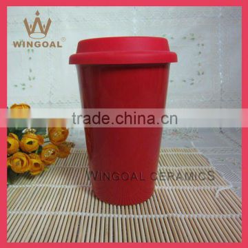 ceramic double wall travel mug with silicone lid                        
                                                Quality Choice