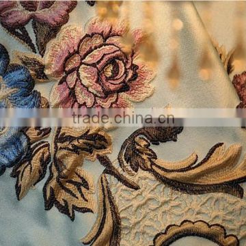 Luxury embroidery yarns blackout curtains bedroom finished curtain fabric living room window curtain