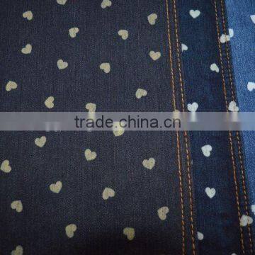 Cotton polyester stretch fabric printed denim fabric