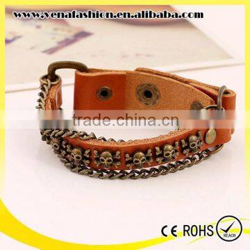 chain design making leather charm bracelet, thin leather bracelets