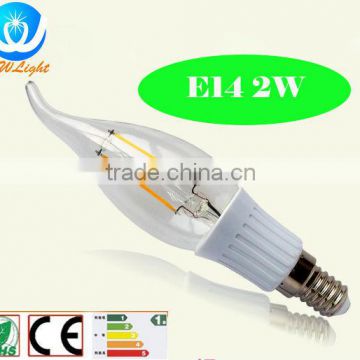 2w led filament bulb e14 200lm c35 led filament bulb