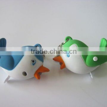 LED plastic bird toy with keyling