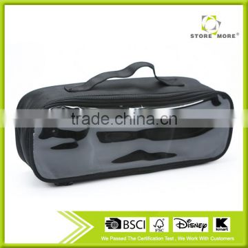 Store More Black Rectangular Travel Carry Toiletry Kits with Clear PVC
