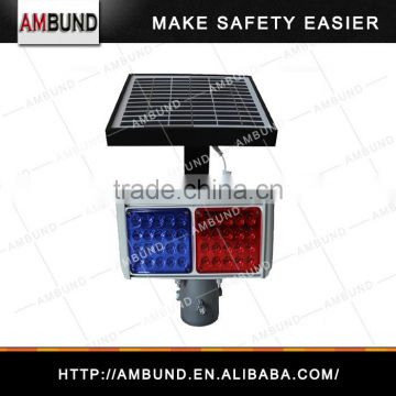 Visibility distance over 800m for solar traffic red and blue flashing light