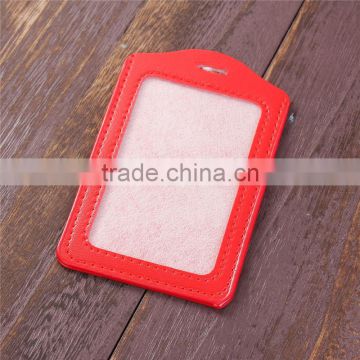 Hot Selling Orange Red Leather vertical ID Card Holders
