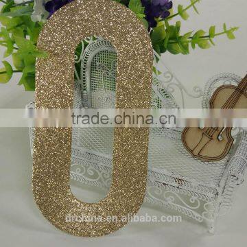 2016 gold glitter paper number "0" Decor New Year,Christmas 1000pcs MOQ