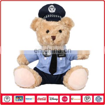 30cm Lovely Customized Woman Police Bear Toy With Uniform & Hat