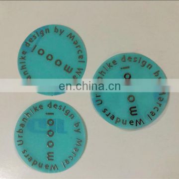 Thin metallic chrome silver round adhesive sticker