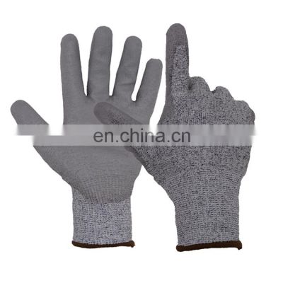 HANDLANDY technical dipping gloves latex winter safety work dipping PU palm ANSI gloves cut level 5 nitrile smooth