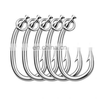 Amazo Max Tension 95kg  Heavy Duty Big Fish Boat Stainless Steel Saltwater Tuna Fishing Hook With Ring