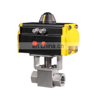 COVNA HK56-G 1/4inch 2 Way Thread  Double acting 304 Stainless Steel High Pressure Pneumatic Actuated Ball Valve