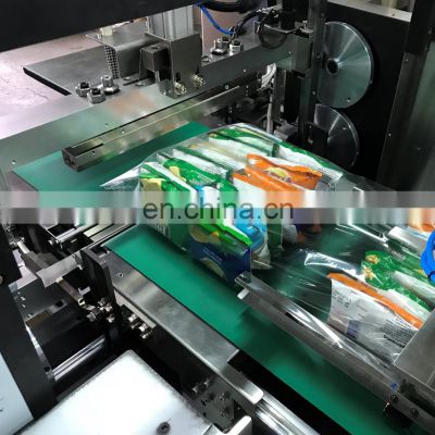 Wafer cake cookies chips outer pack secondary package pouch into plastic bag automatic feeding packing machine system
