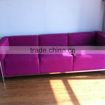 Replica purple fabric Le Corbusier three seater LC3 sofa for living room sofa