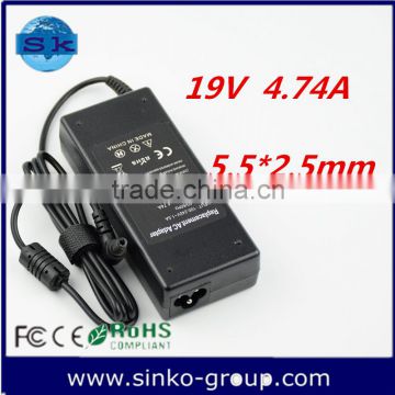 Power adapter 100-240v 50/60hz power supply ac adapter for Toshiba19v 4.74a 5.5*2.5mm