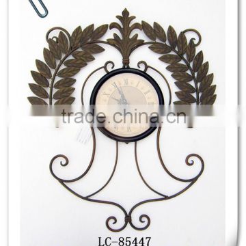 LC-85447 Wholesale home wrought metal iron decorative wall clock