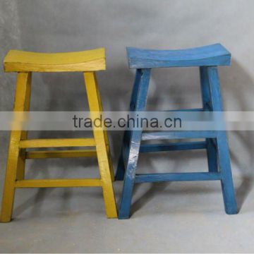 Antique colorful wooden outdoor furniture Bar Stool