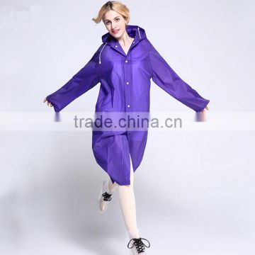 PVC waterproof women long rain coat wholesale with your logo