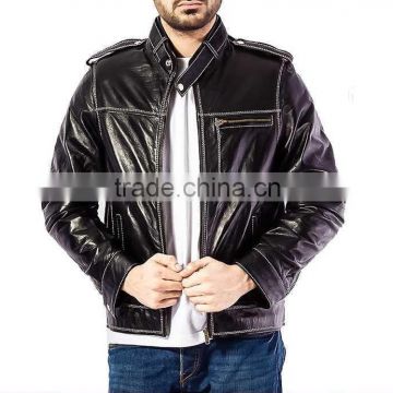 Black shiny jacket leather