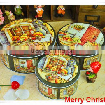 alibaba china supplier metal tin box/things packaging/christmas round tin box