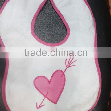 cotton infants & toddlers&children baby bibs customized logo available embroidered logo,pink heart