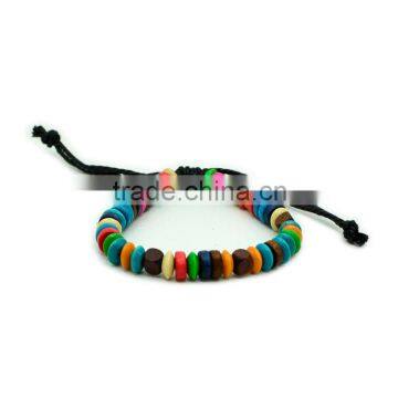 Hot Sale Handmade Bohemia Colourful wood beads bracelet
