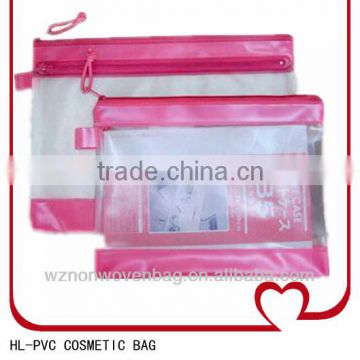 0.2mm zipper document transparent PVC bag