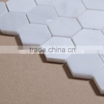 oriental white hexagon mosaic kitchen wallpaper