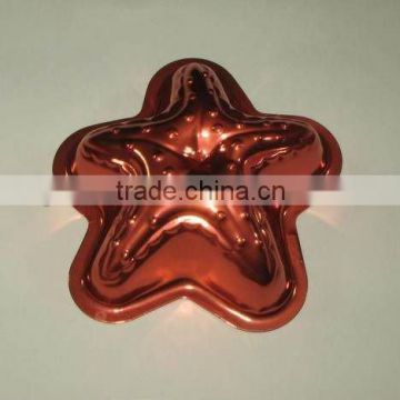 Copper pentagram shaped cake decoration as cake mold