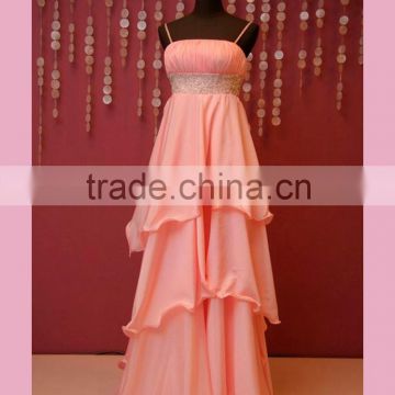 Best empire waist peach color bridesmaid dress