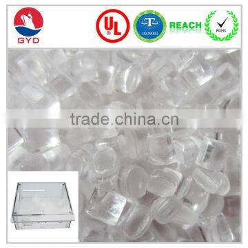 Rosh Certificate pc raw Virgin resin, transparent grade Polycarbonate material for electrical Shell