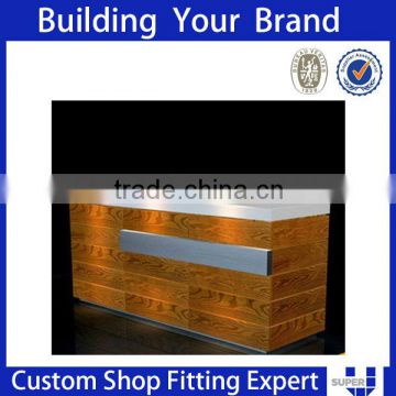 manufacture cashier counter display for flagship store with led lighting