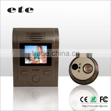 ETE 2" TFT LCD high resolution 150 degree view angle battery door peephole digital peephole camera with recorder & photo memory