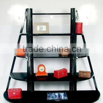Simple black lacquer display rack semicircle