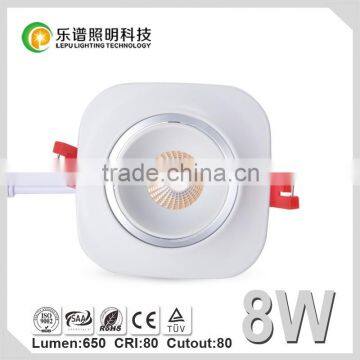 LEPU LED Downlight Dimmable IP44 Sharp COB 8W cob led downlight Smart Cutout 80mm TUV SAA