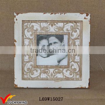 Stained Shabby Chic Rustic Wood Table Version Couples Photo Frame