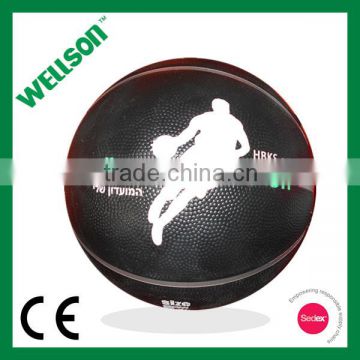 Black natural rubber basketball