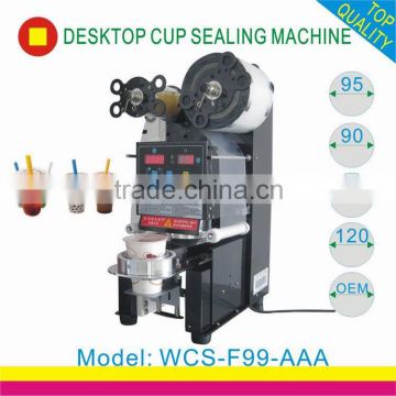 CE certificate plastic bubble tea cup sealing machine for boba tea juice cup sealing