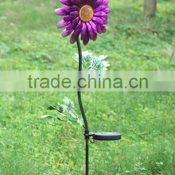 metal sunflower solar garden light