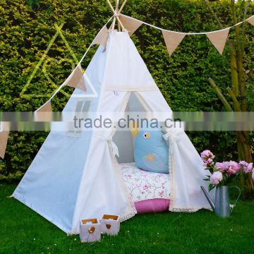 Promotional single pole vintage cream lace children kids play tent