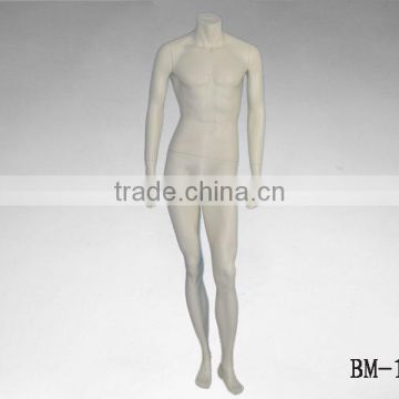 Display headless fiberglass standing male mannequin for sale
