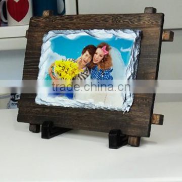 Wedding Anniversary Wooden Photo Frame With Stone For Sublimation