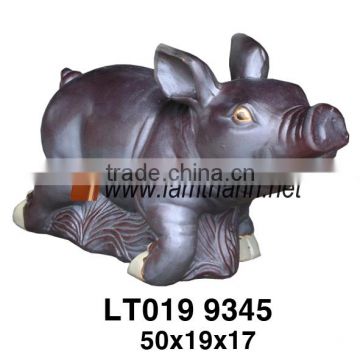 Vietnam Ceramic Wholesale Garden Ornament High Fired Pig Statue