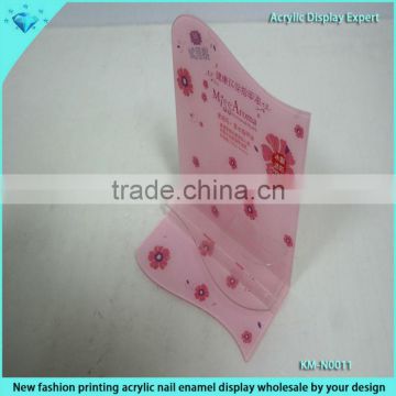 New fashion printing acrylic nail enamel display wholesale by your design,acrylic display holder