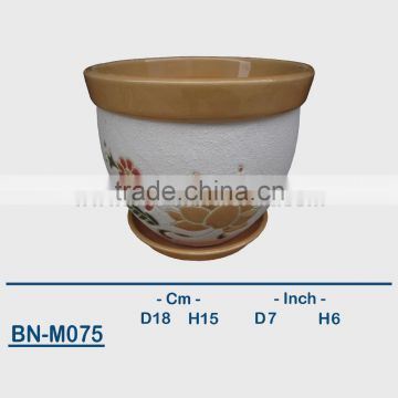 Vietnamese Ceramic Sandblasting Mini Flower Pot BN-M075