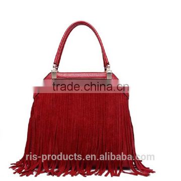 Ladies long tassel shoulder bag classical handbag women's shopping bag
