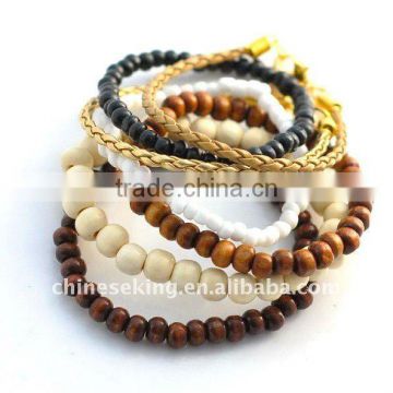 fashion wood beads bracelets, West style jewelry, promotion gifts