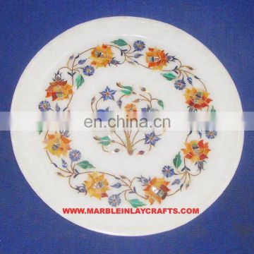 Decorative Marble Inlay Plate Indian Inlay Marble Plate