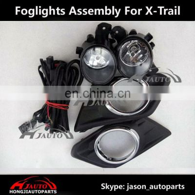 Car Front Bumper Fog light case cover Kits assembly Fit for Nissan X-TRAIL 2015 2016 2017